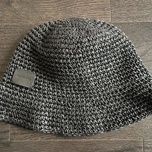 Brand New ALL SAINTS Women's Enya Straw Bucket Hat Black 2023 Cap One Size